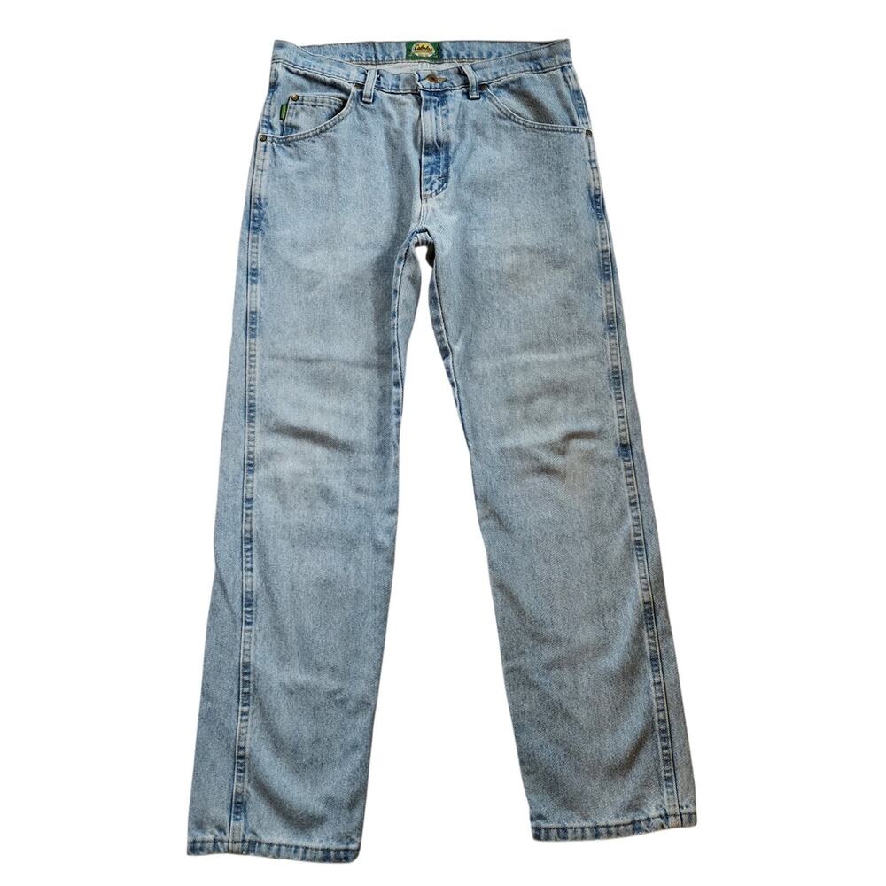 Cabelas Mens Jeans Size 33 X 30 Blue Straight Leg Mid Rise